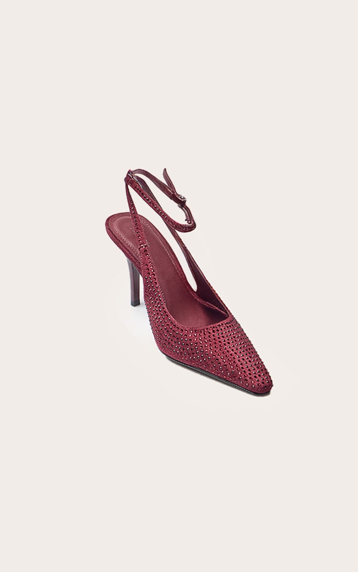 Burgundy Hotfix Heeled Sandal image 3