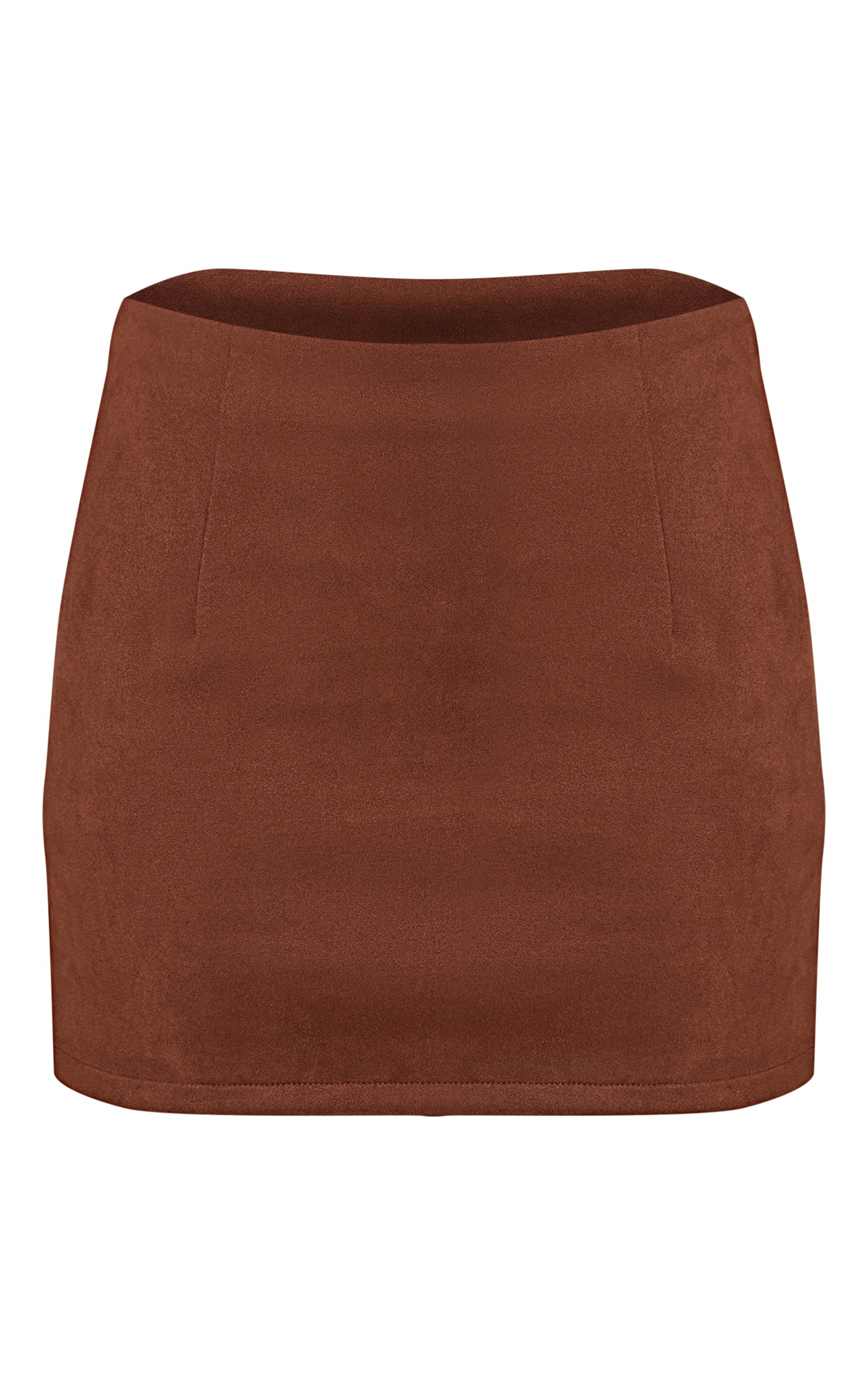 Chocolate Brown Suede Mid Rise Mini Skirt image 6