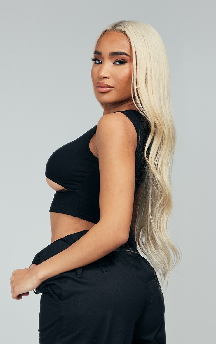 Shape Black Sleeveless Cut Out Crop Top image 2