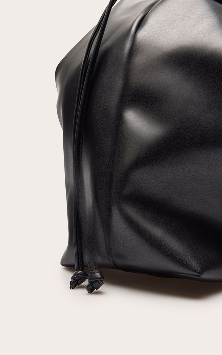 Black PU Oversized Pouch Clutch Bag image 5