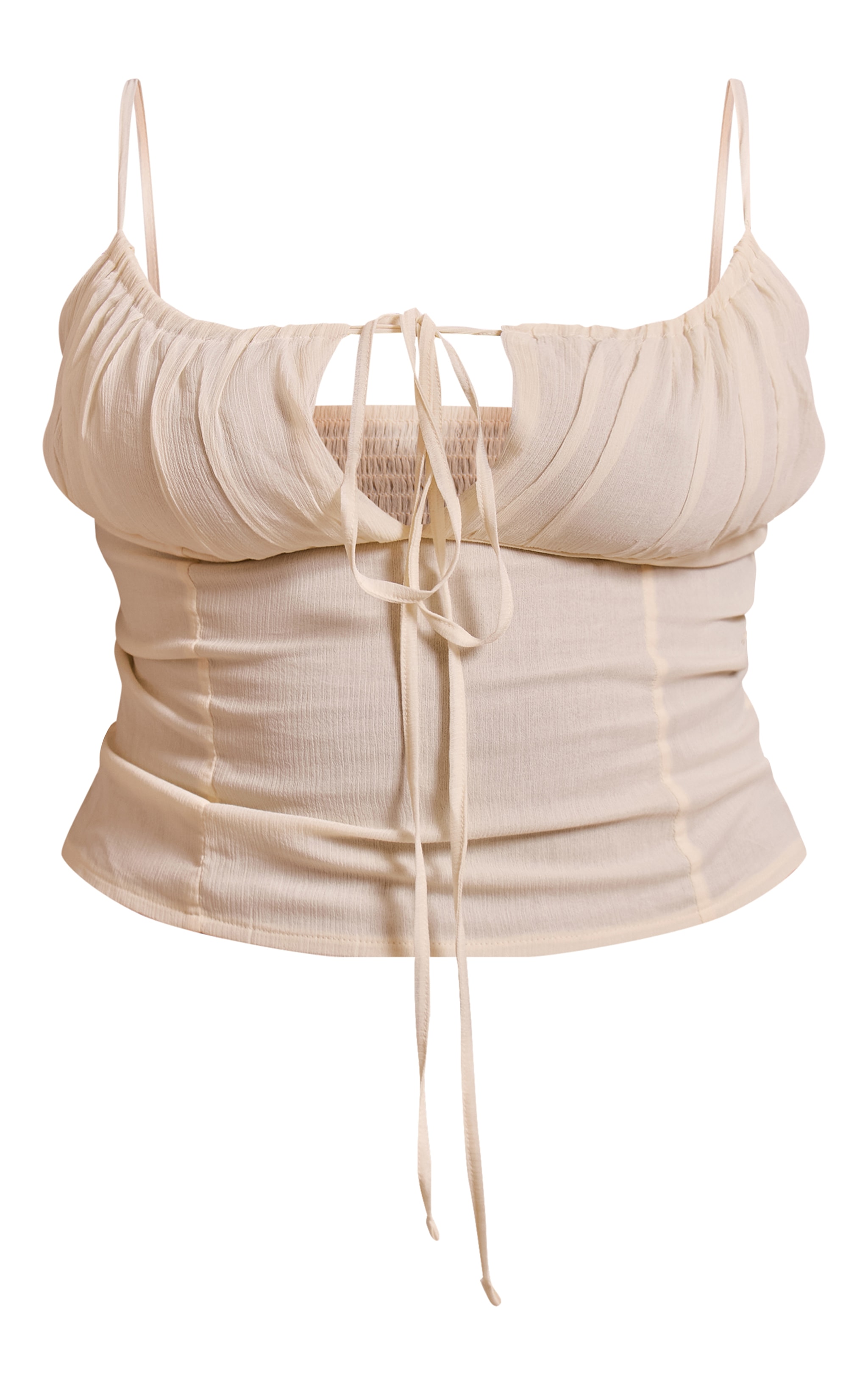 Plus Butter Cream Chiffon Ruched Bust Top image 5
