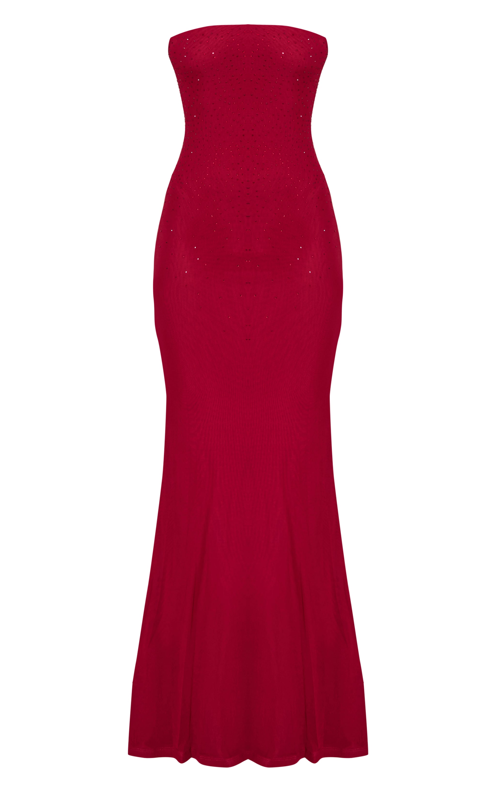 Robe bustier longue bordeaux à strass image 5