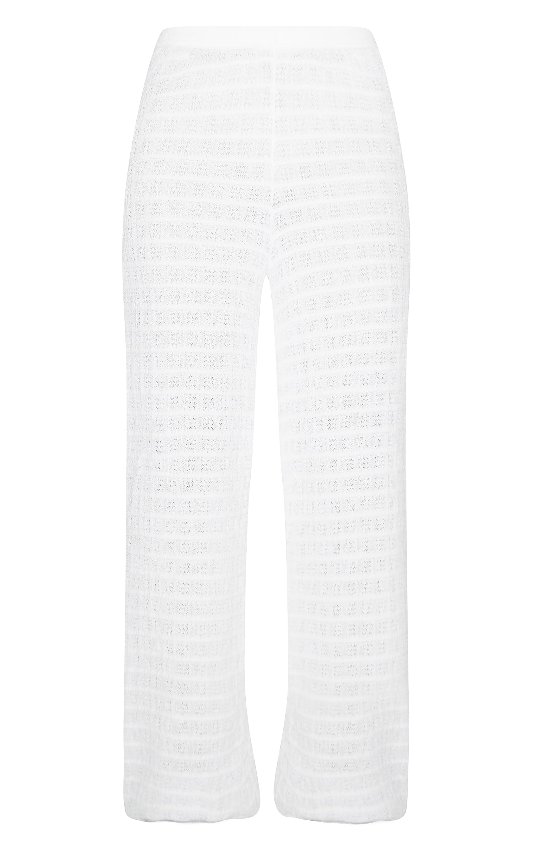 Pantalon en maille tricot texturée blanche image 5