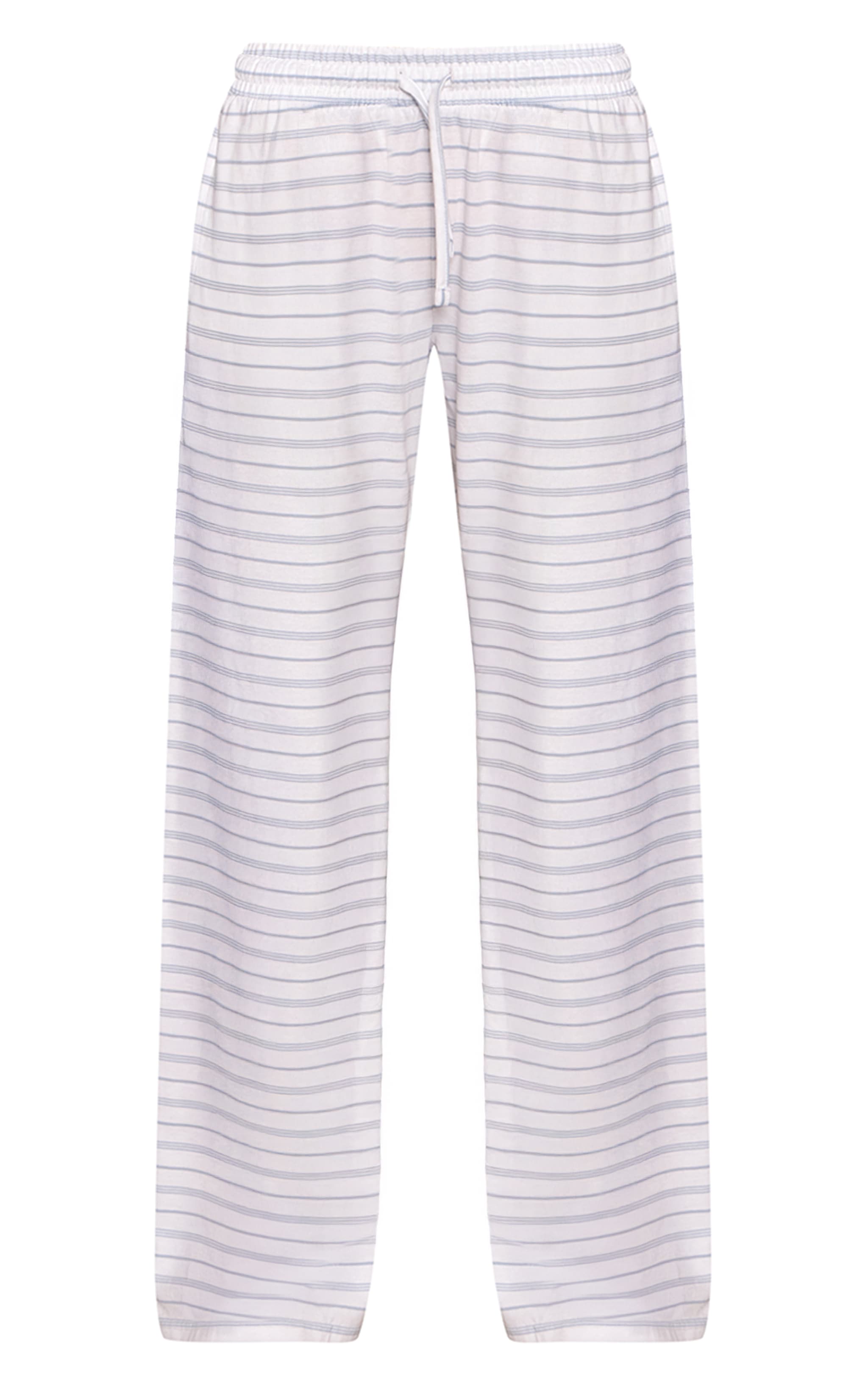 Dusty Blue Striped Wide Leg Drawstring Trousers image 5