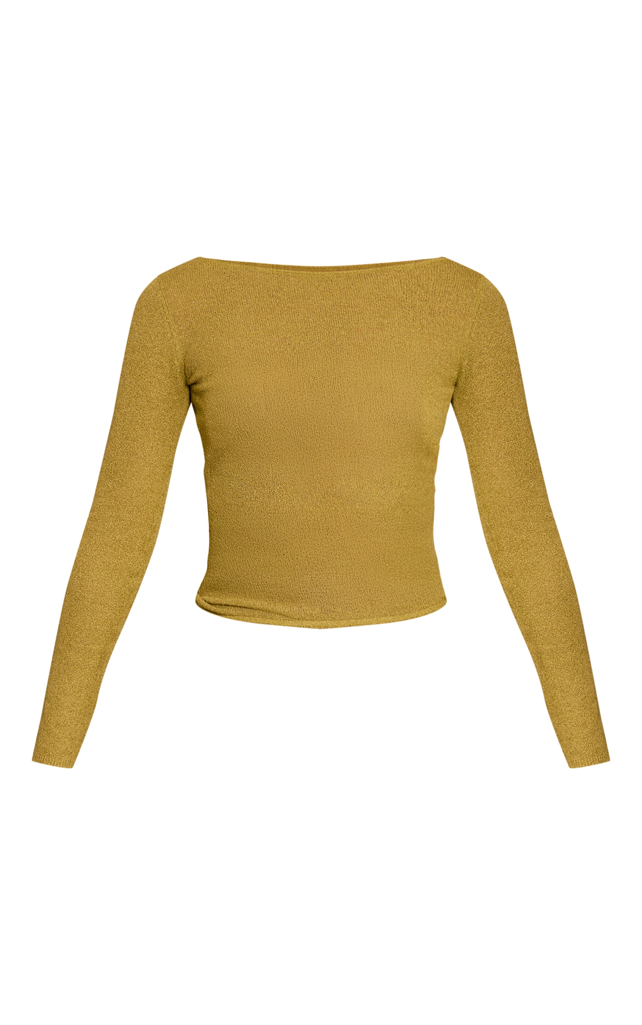 Top en maille tricot fine éponge vert olive image 5