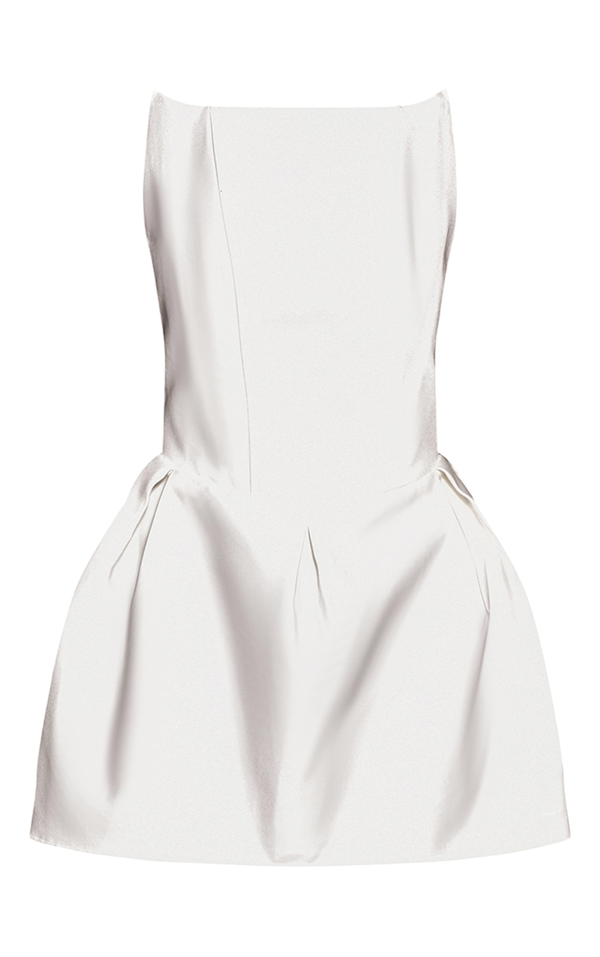 Mini robe bustier tissée deluxe blanche à jupe trompette image 5