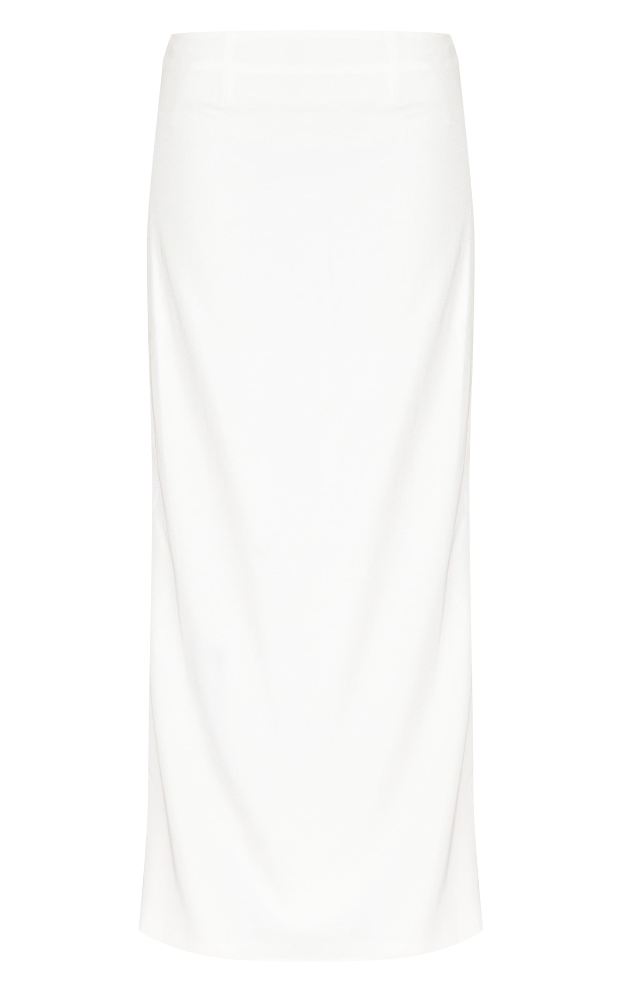 Premium White Woven Button Detail Maxi Skirt image 5
