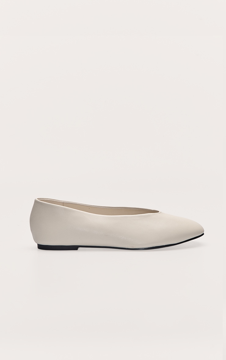 Ballerines rondes en PU doux blanc os image 2