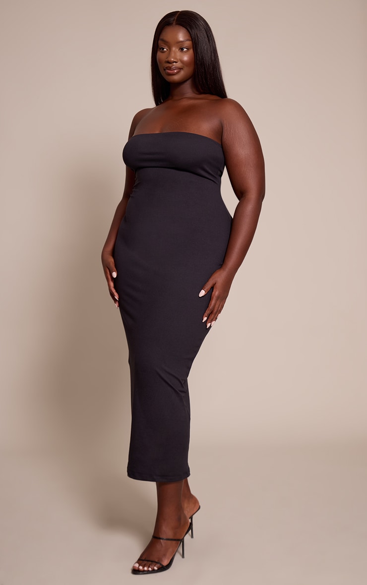 Plus Black Sculpt Bandeau Maxi Dress image 3