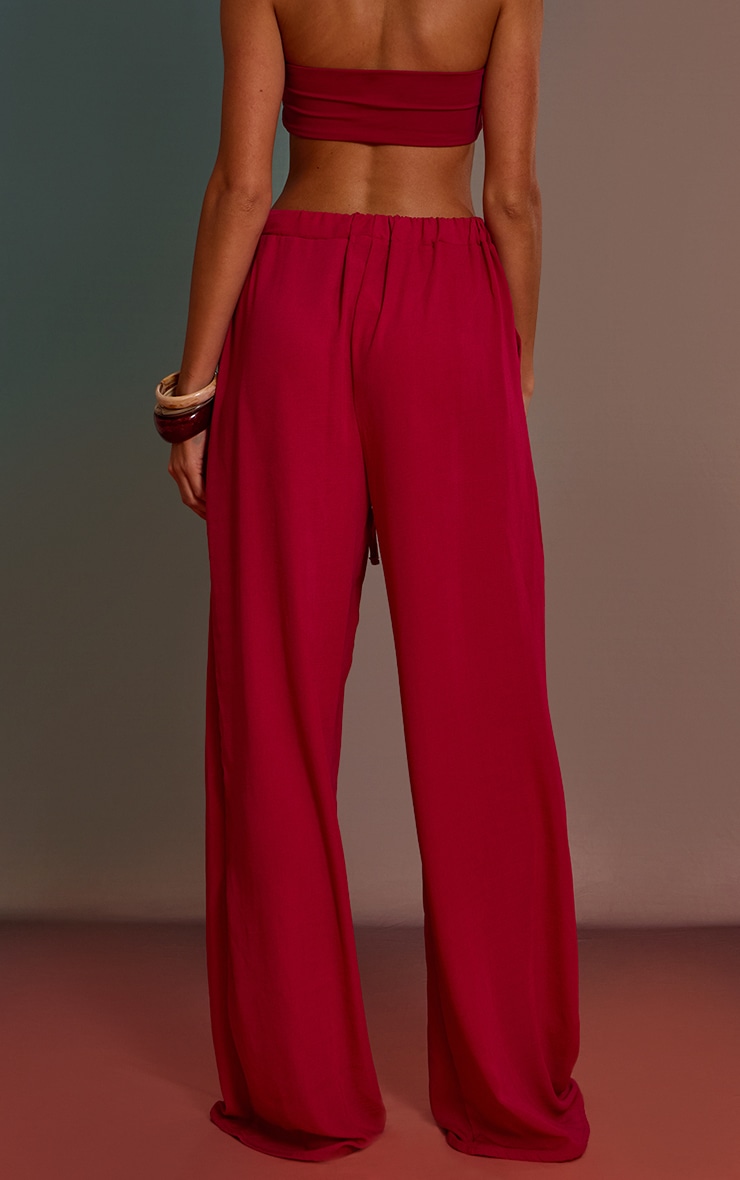 Magenta Floaty Drawstring Beach Pants image 3