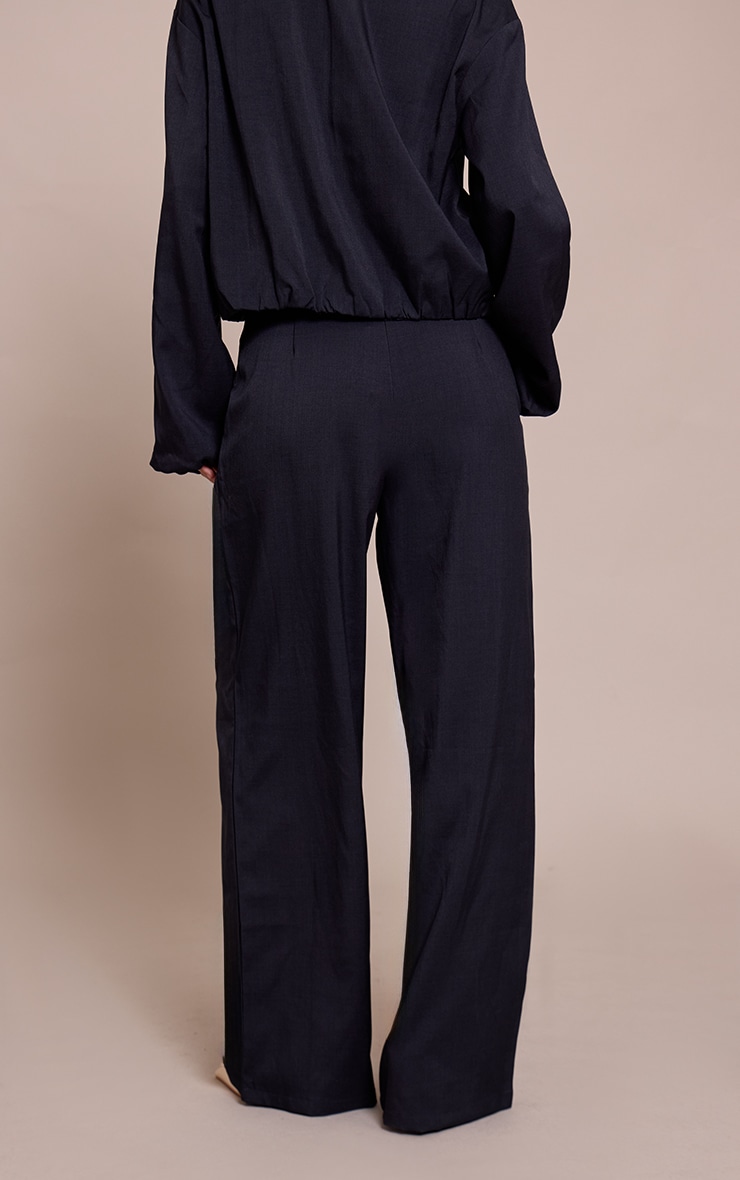 Navy Tailored Pleat Detail Woven Pant image 3