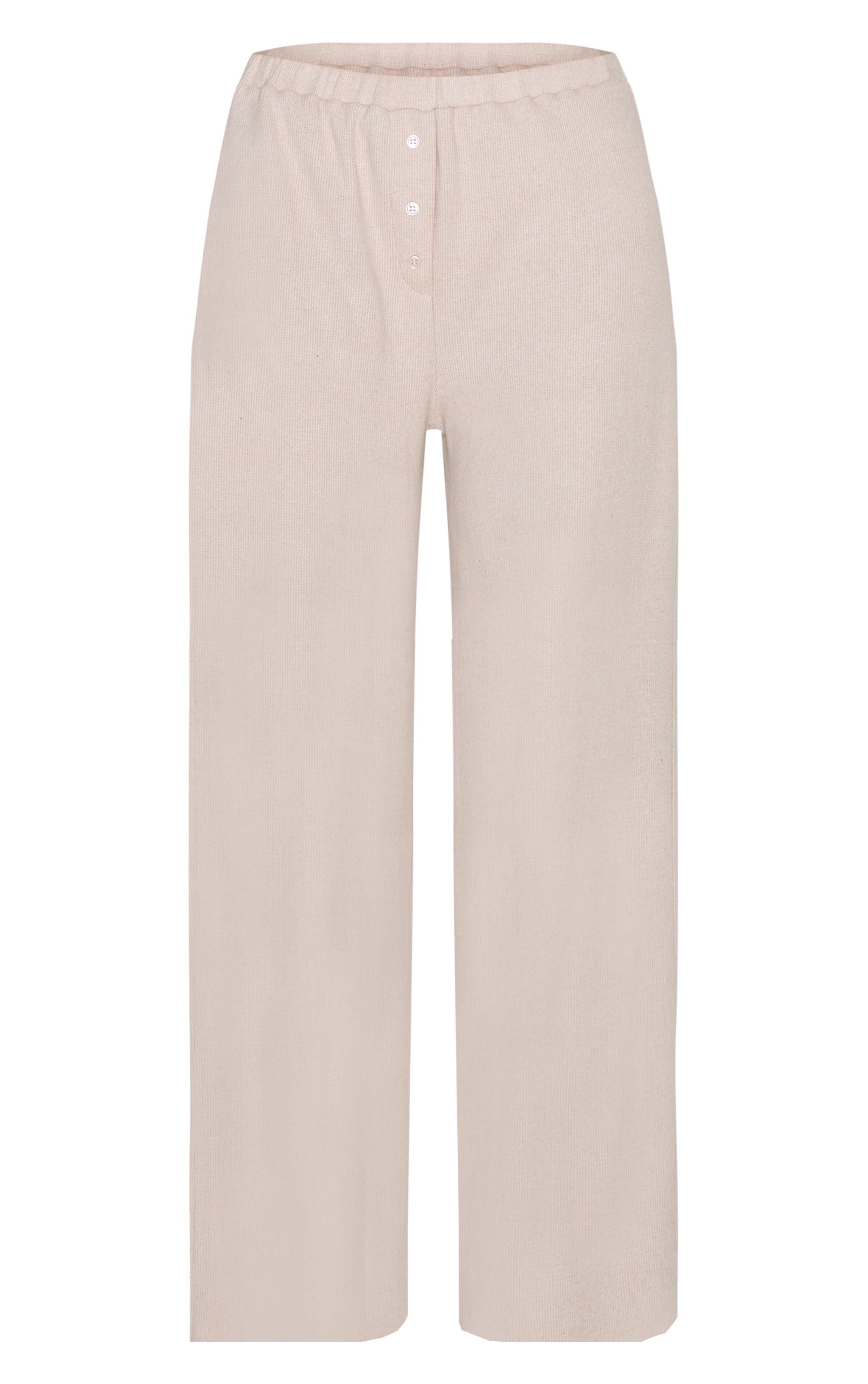 Clay Brushed Rib Button Up Detail Straight Leg Pants image 2