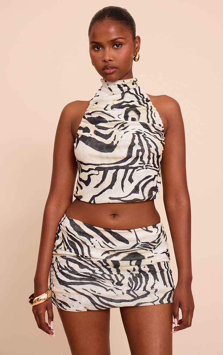 mini pleated leopard skirt