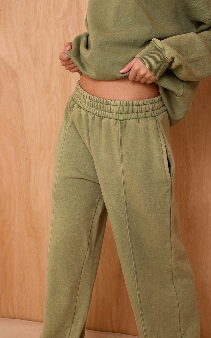 Sage Acid Wash Panel Seam Cuff Sweatpant image 4