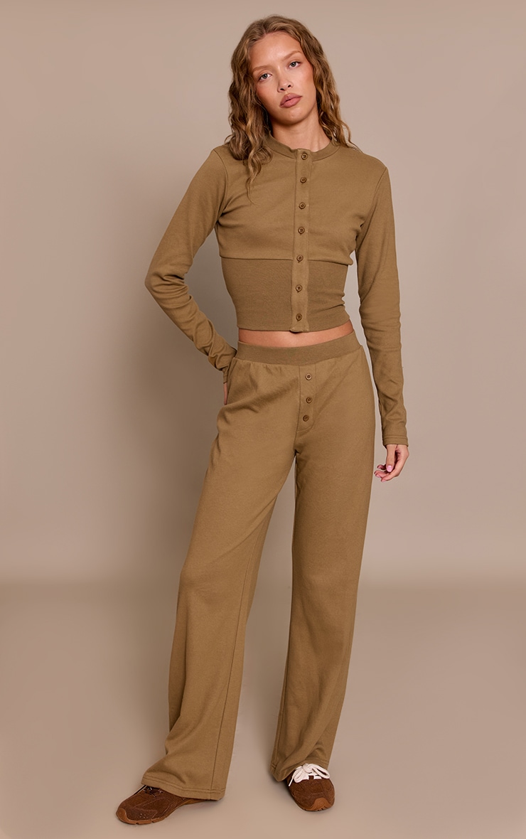 Taupe Super Soft Wide Leg Trousers image 2