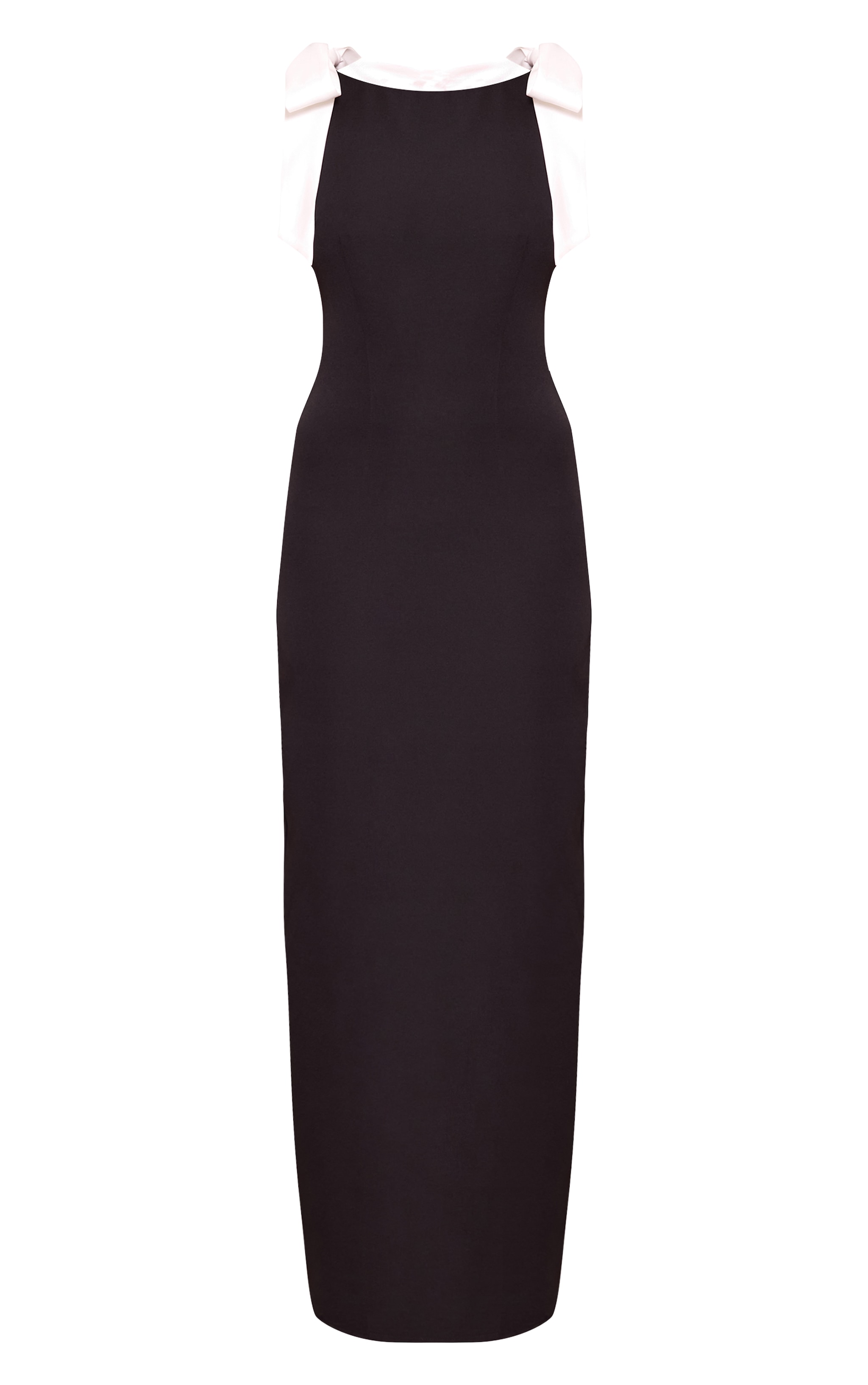 Black Woven Bow Detail Maxi Dress image 5