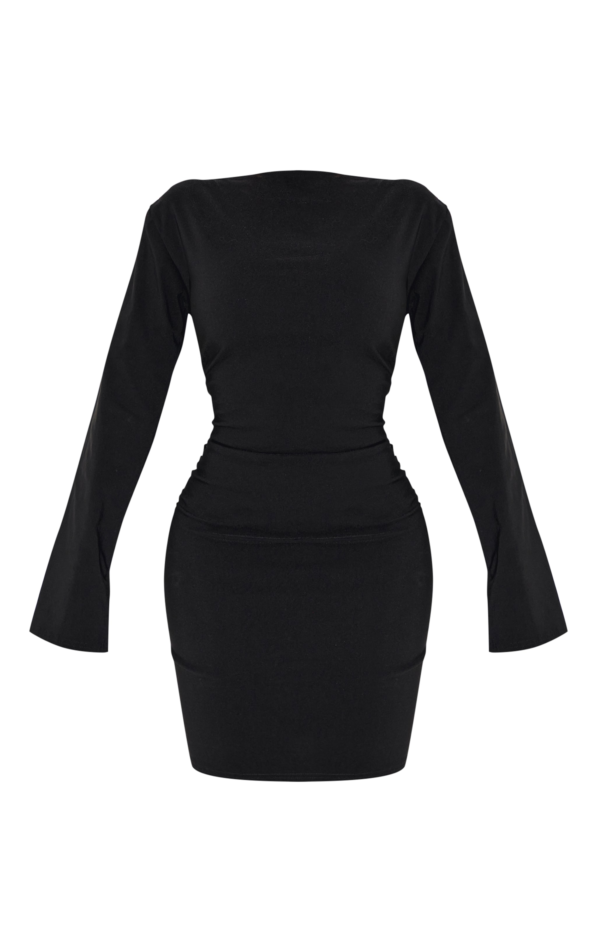 Shape Mini robe tissée stretch noire à col montant et taille froncée image 5