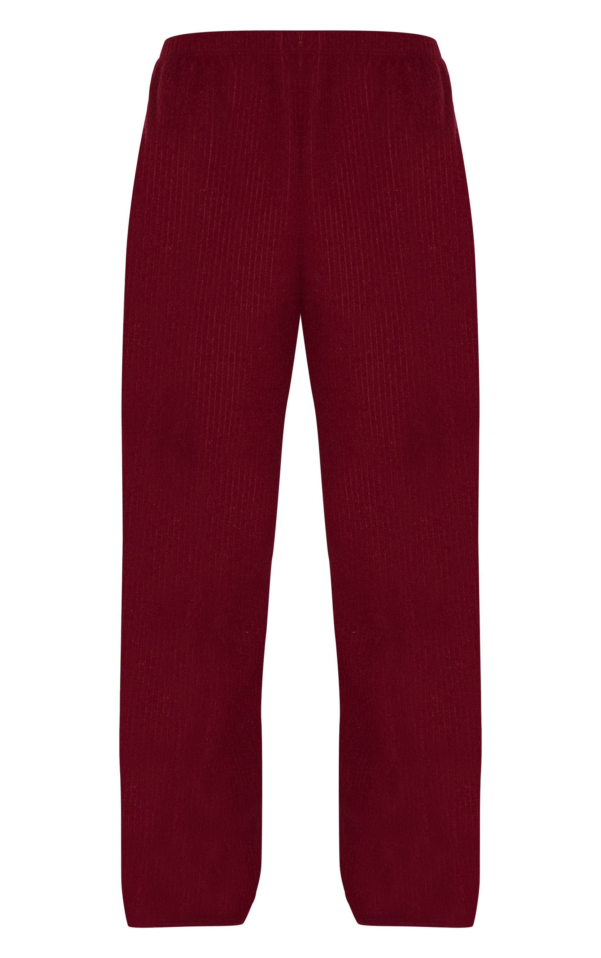 Burgundy Soft Rib Straight Leg Pants image 5