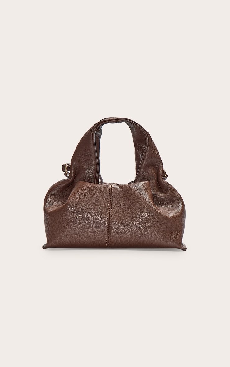 Chocolate Slouchy Mini Pu Handbag image 1