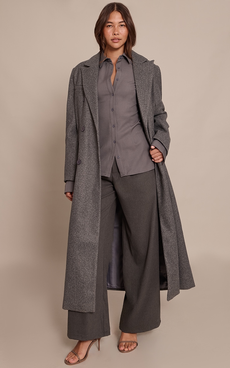 Chemise ajustée tissée gris anthracite image 3