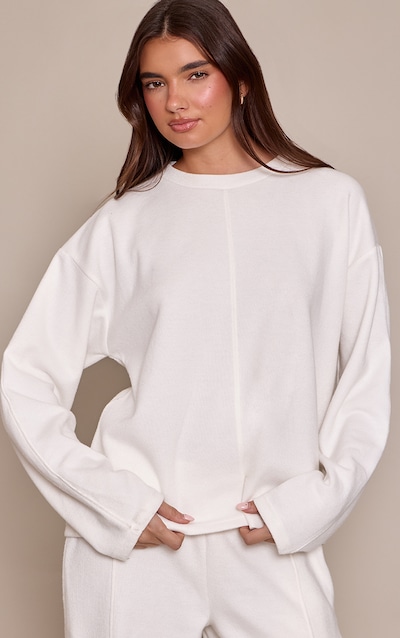 Cream Soft Rib Sweatshirt
