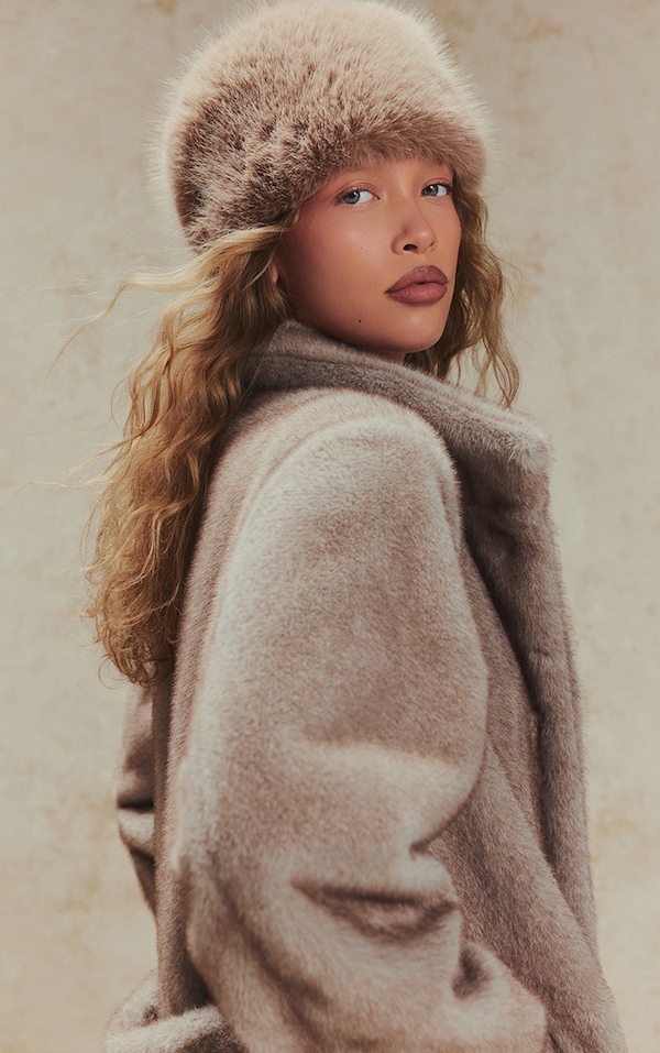 Mocha Mousse Faux Fur Russian Hat