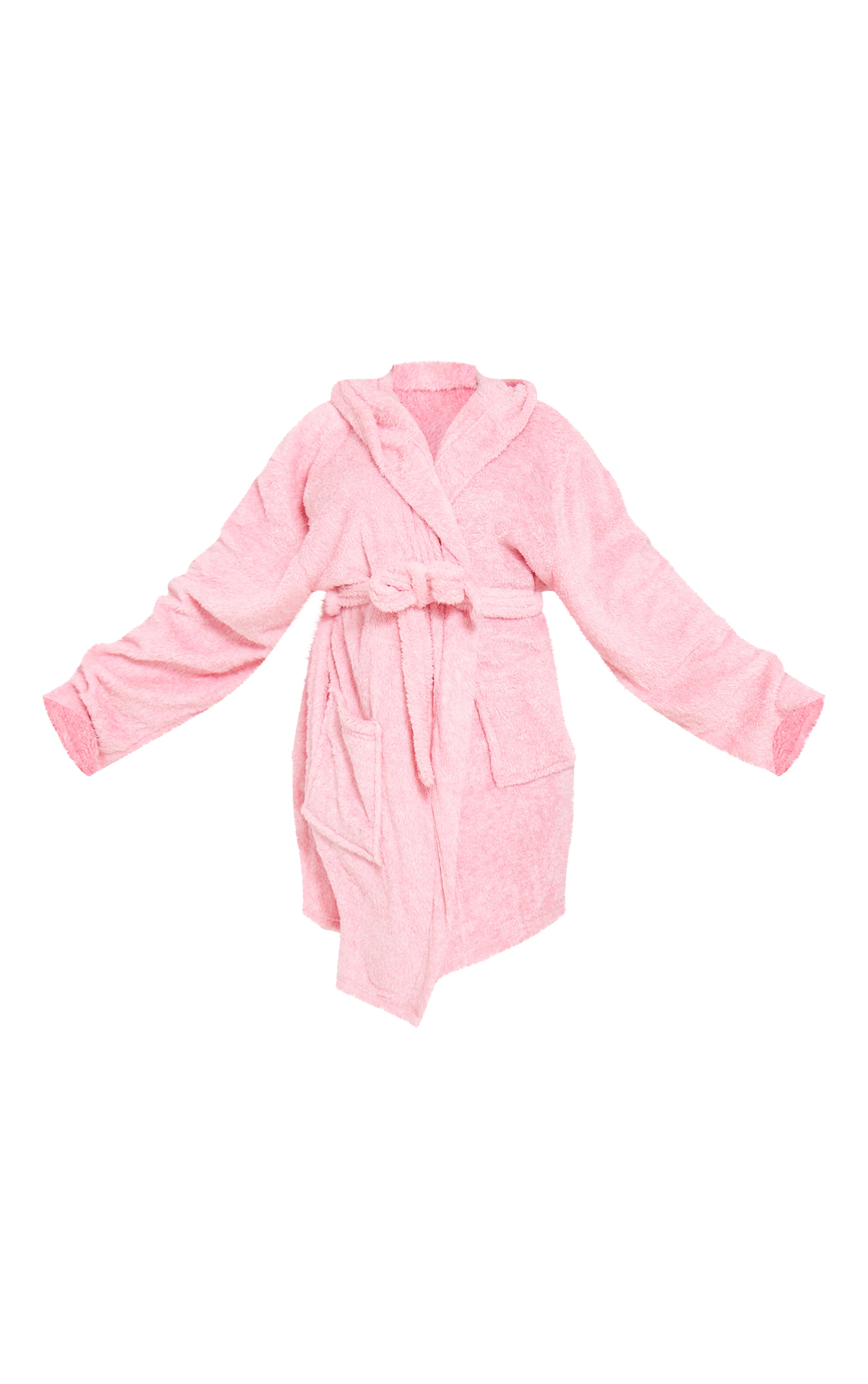 PRETTYLITTLETHING Plus Pink Fluffy Dressing Gown image 5