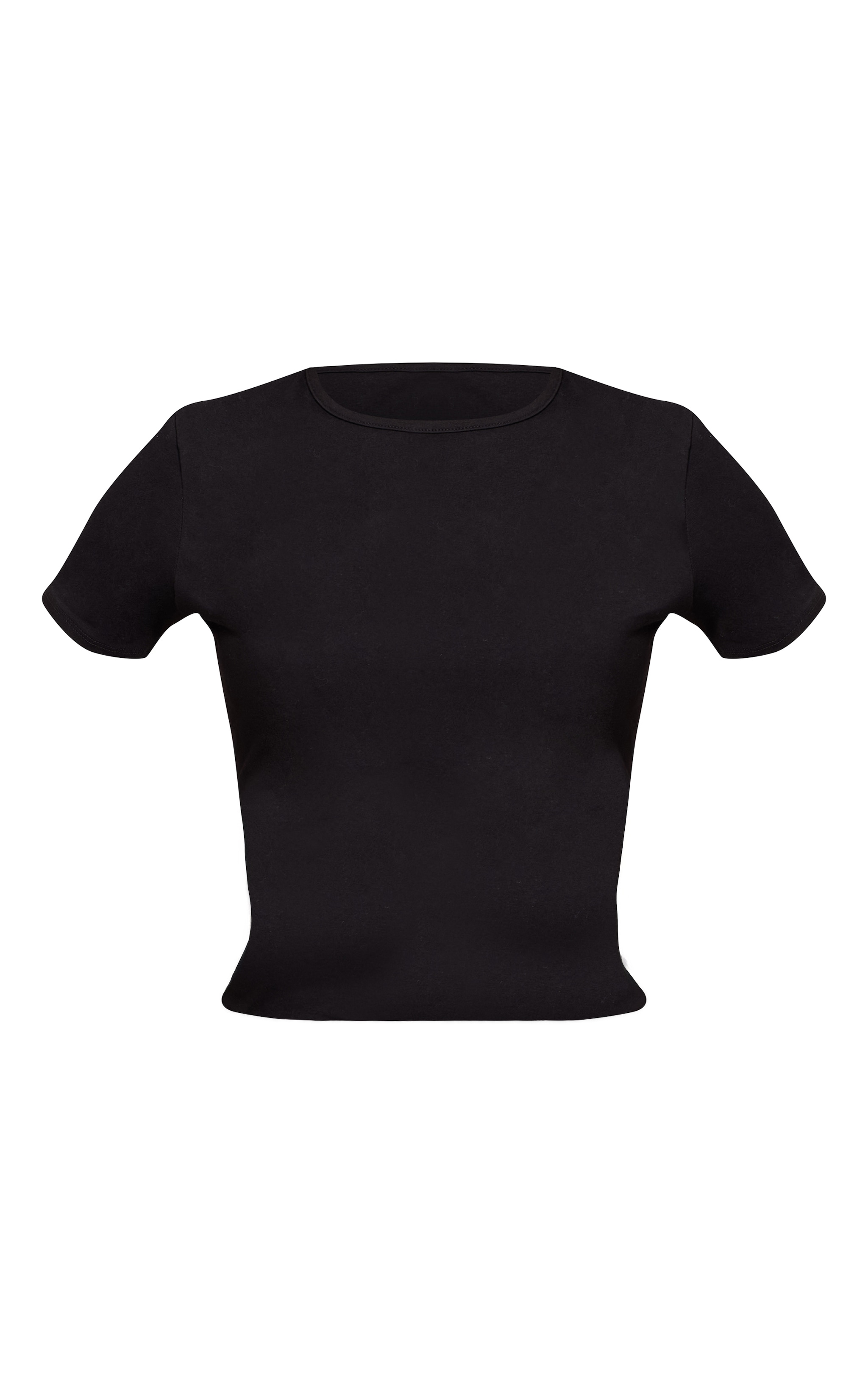 Tall Black Cotton Crew Neck Longline Short Sleeve T-shirt image 5