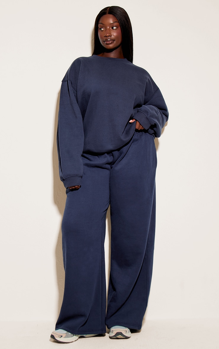 Plus Navy Oversized Crew Sweatshirt image 3