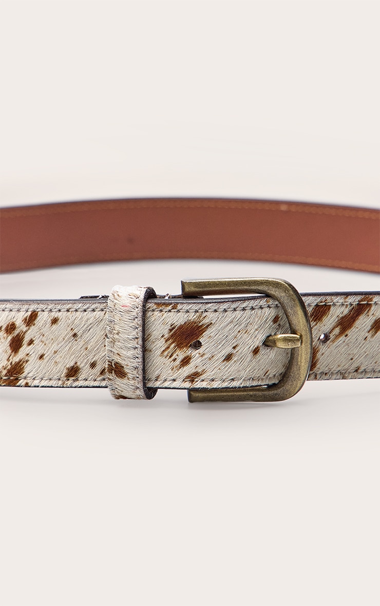 Ceinture taille en poil de poulain imprimé vache image 3