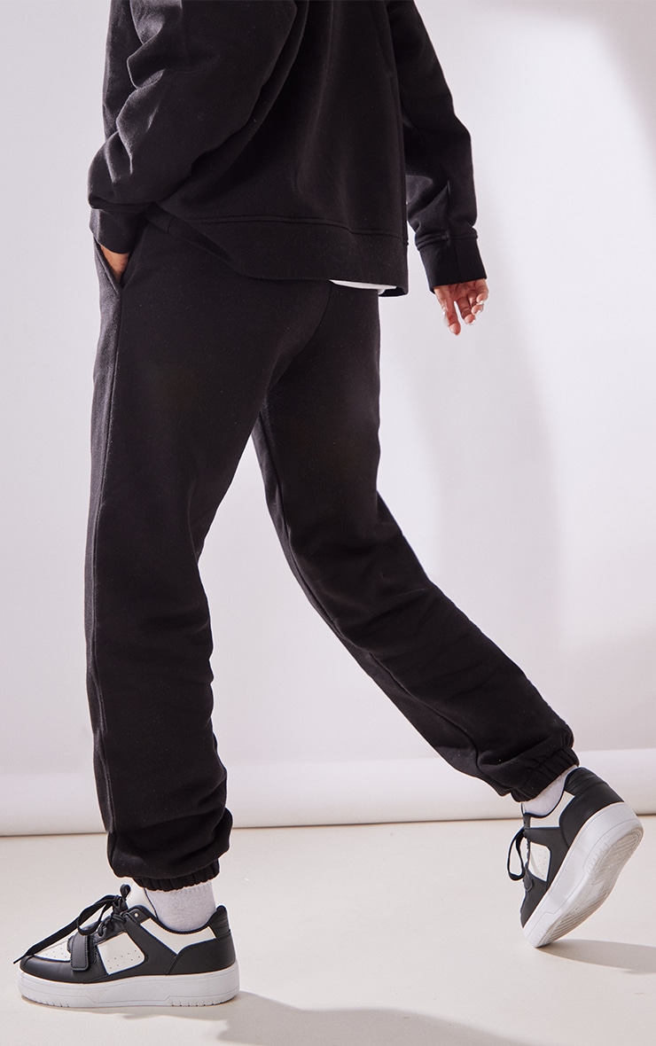 Black Cotton Cuffed Track Pants PrettyLittleThing AUS
