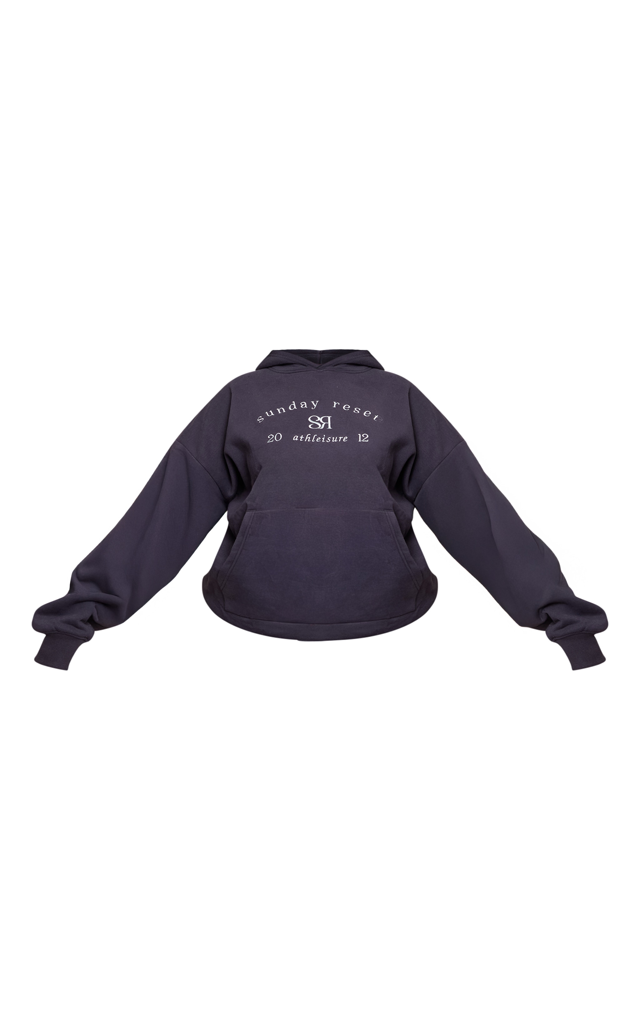 Plus Navy Sunday Reset Embroided Hoodie image 5