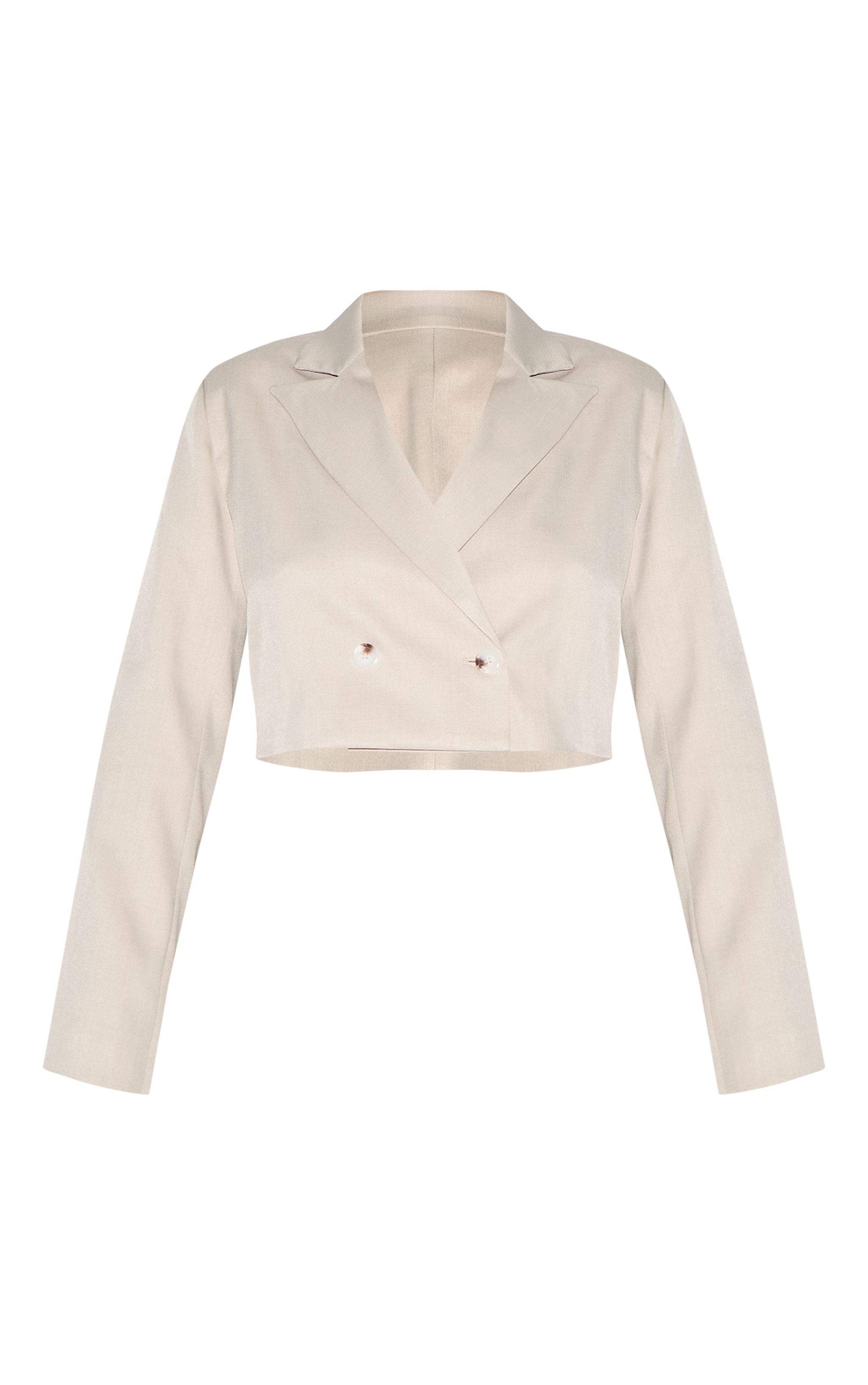 Plus Light Grey Tailored Woven Boxy Cropped Blazer image 5
