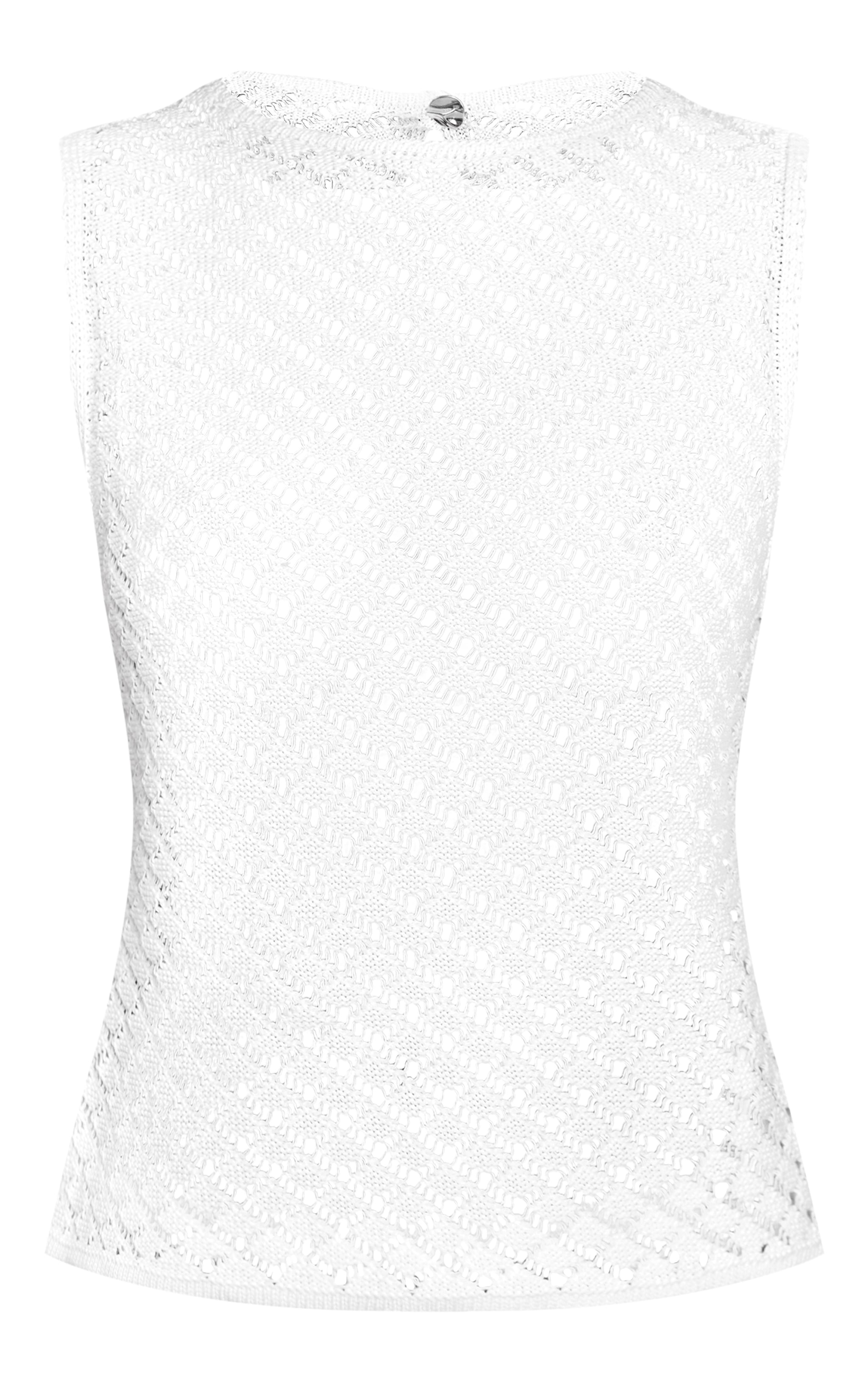 Petite Top long en maille tricot blanche à dos ouvert image 5