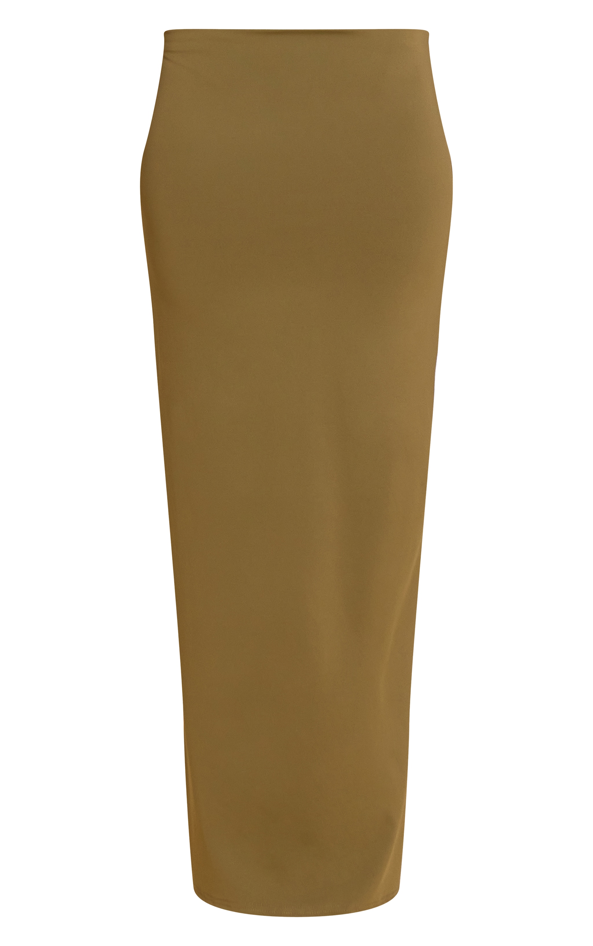 Jupe longue en Sculpt mat vert olive à taille mi-haute image 5