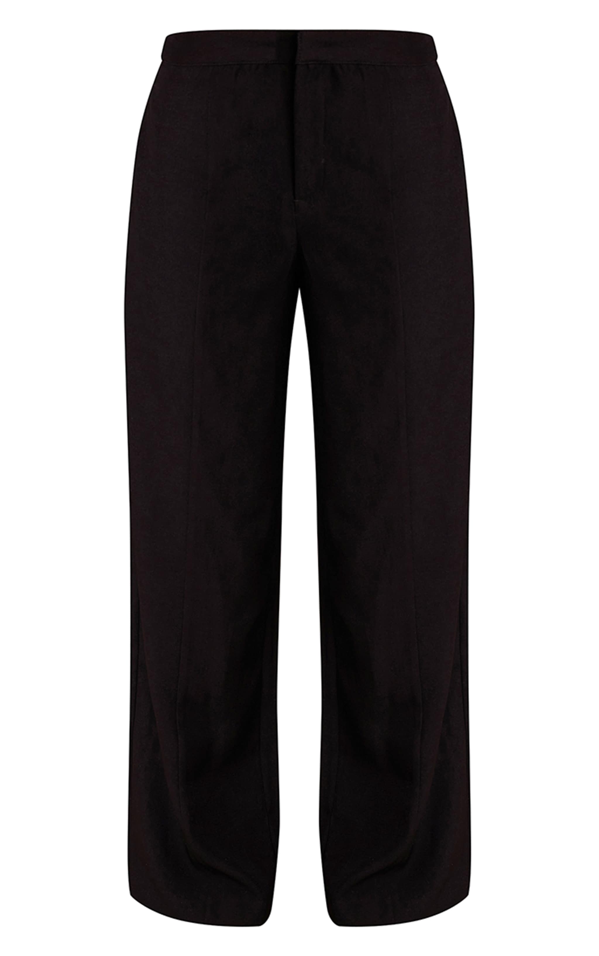 Black Tailored Woven Seam Detail Pants image 5