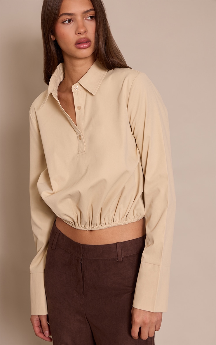 Stone Woven Bubble Hem Shirt  image 4