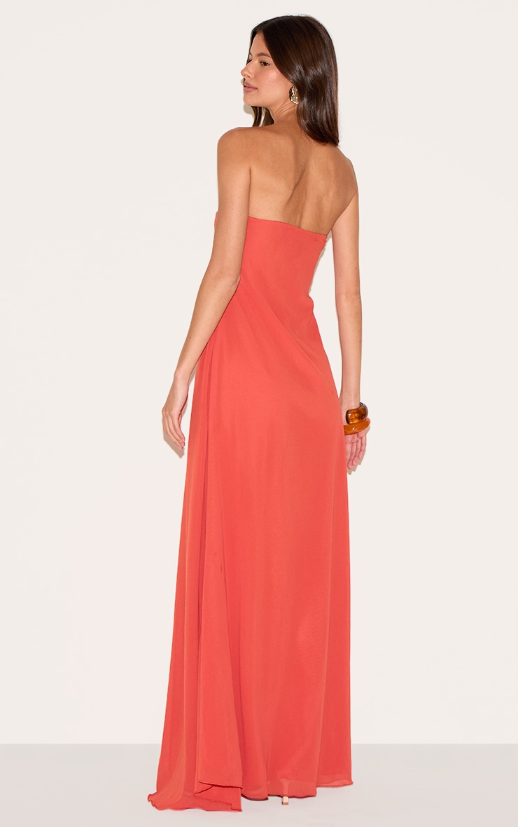 Rust Chiffon Bandeau Maxi Dress image 2