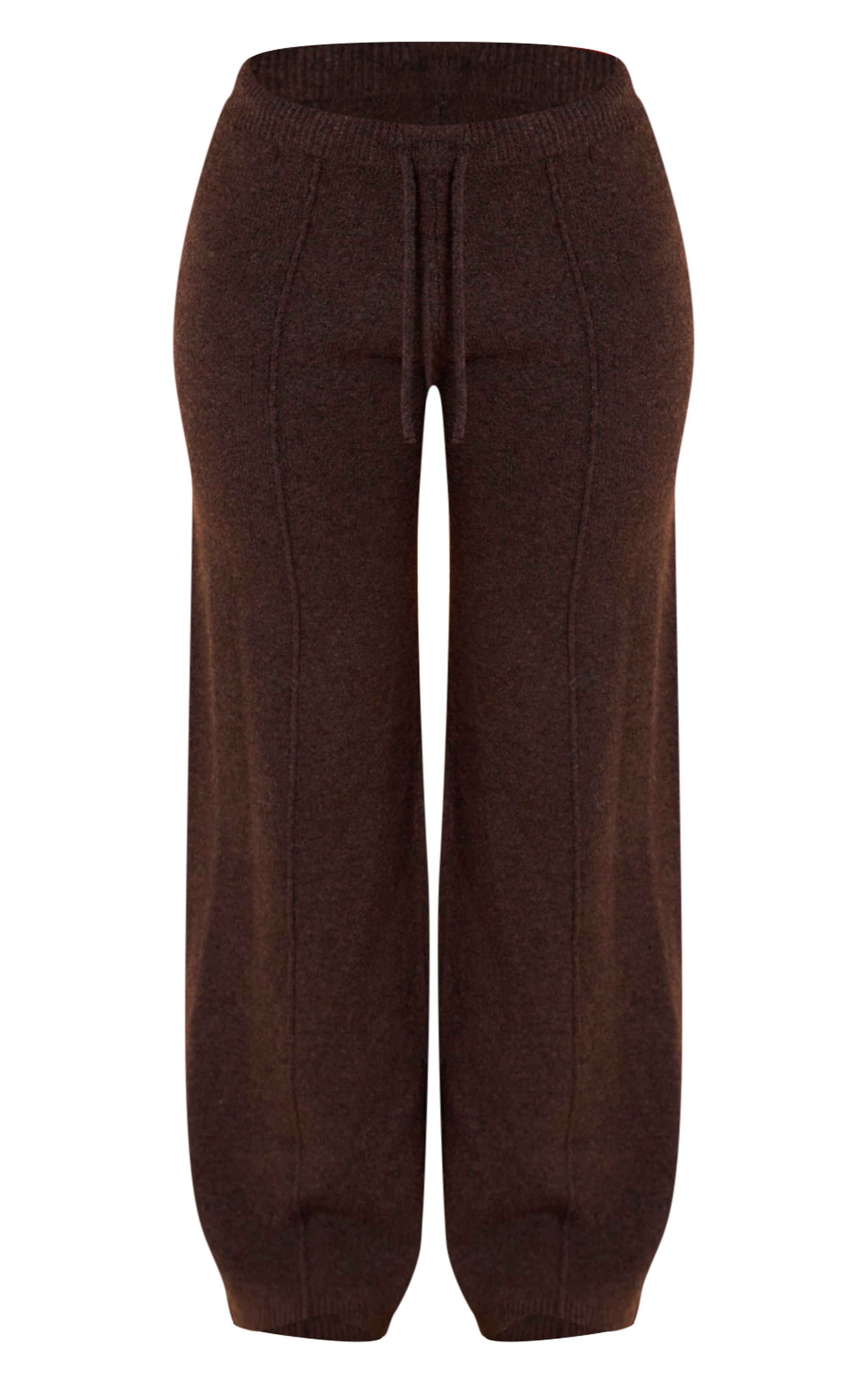 Petite Chocolate Drawstring Knitted Pants image 5