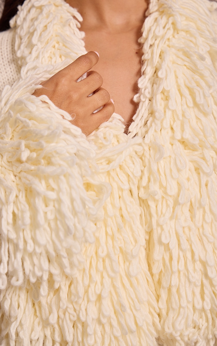 Petite Cream Loop Knit Edge Cardigan image 4