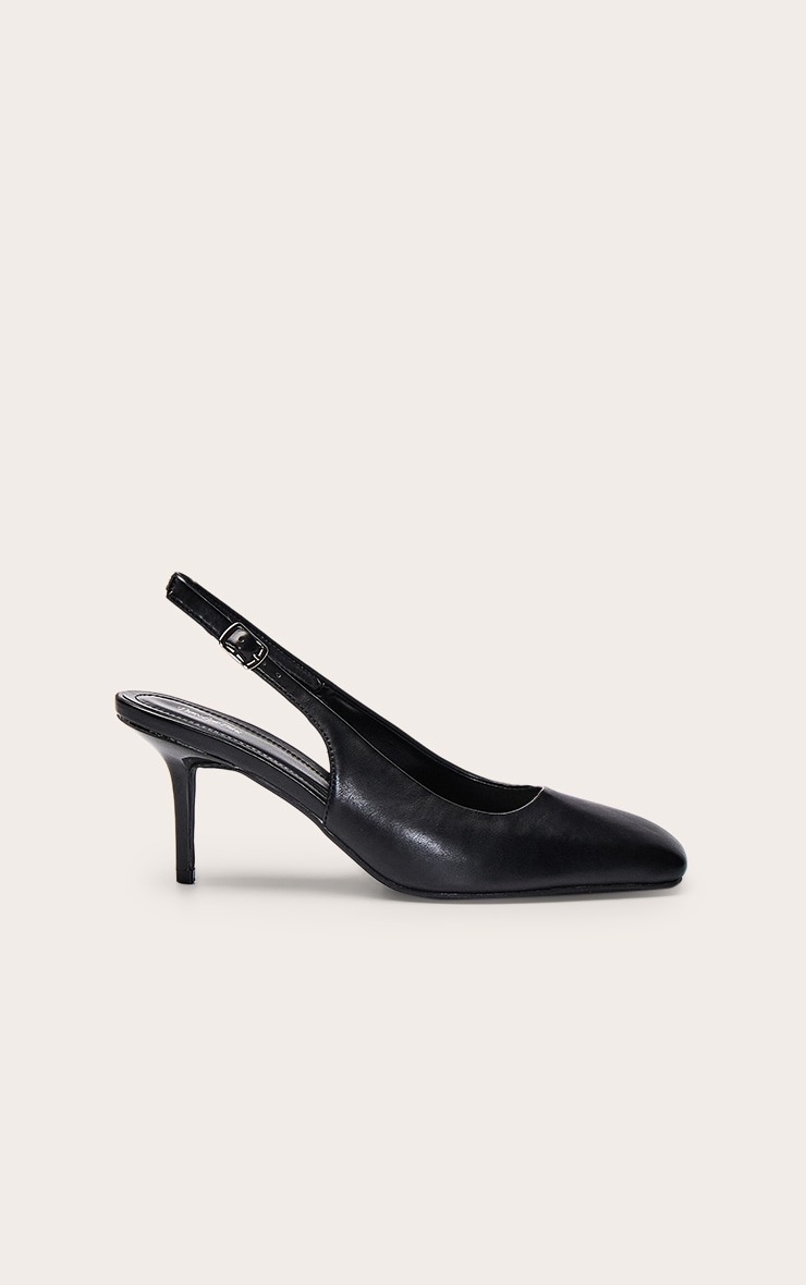 Black Square Toe Sling Back image 2