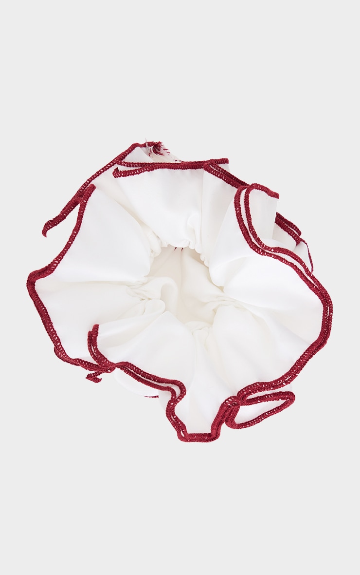 Cream Satin Double Layer Scrunchie image 2