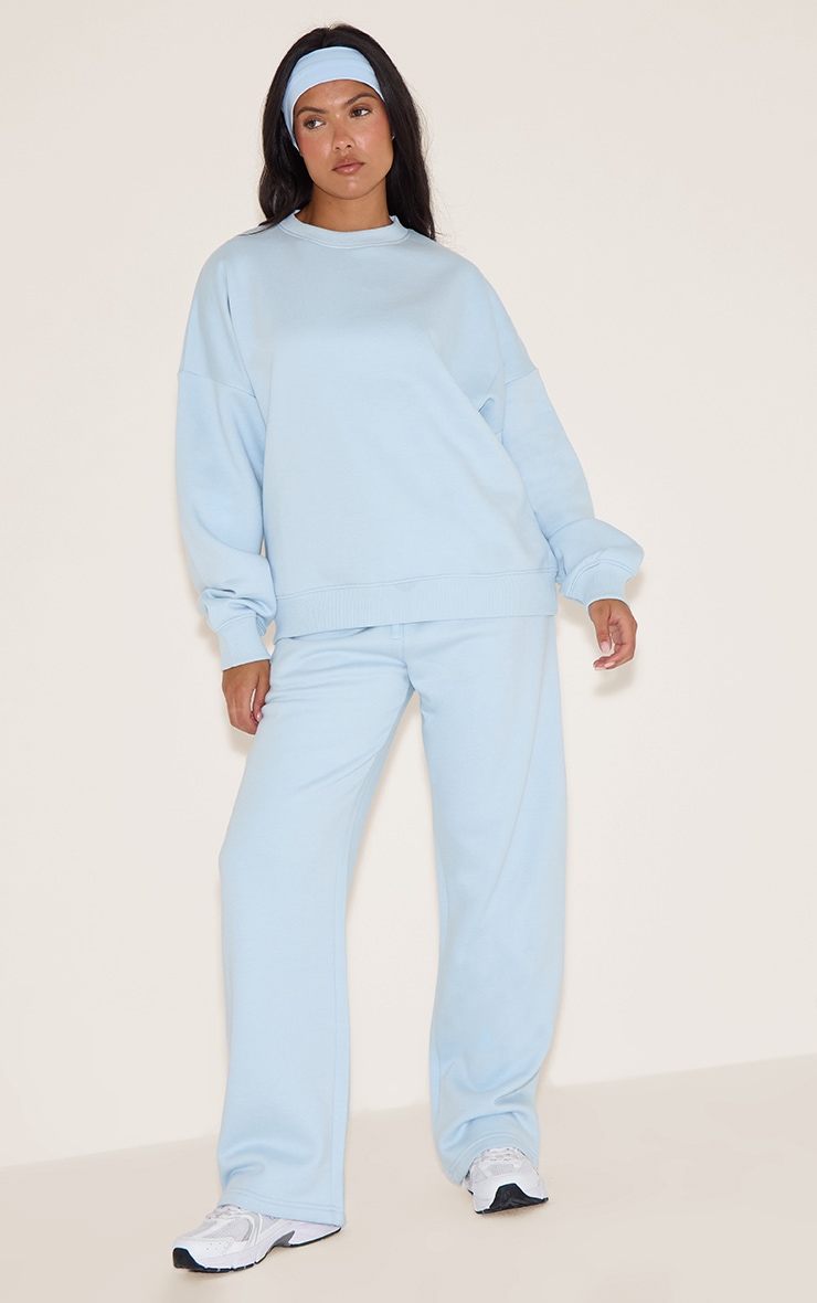 Baby Blue Oversized Sweat Tracksuit Set image 3