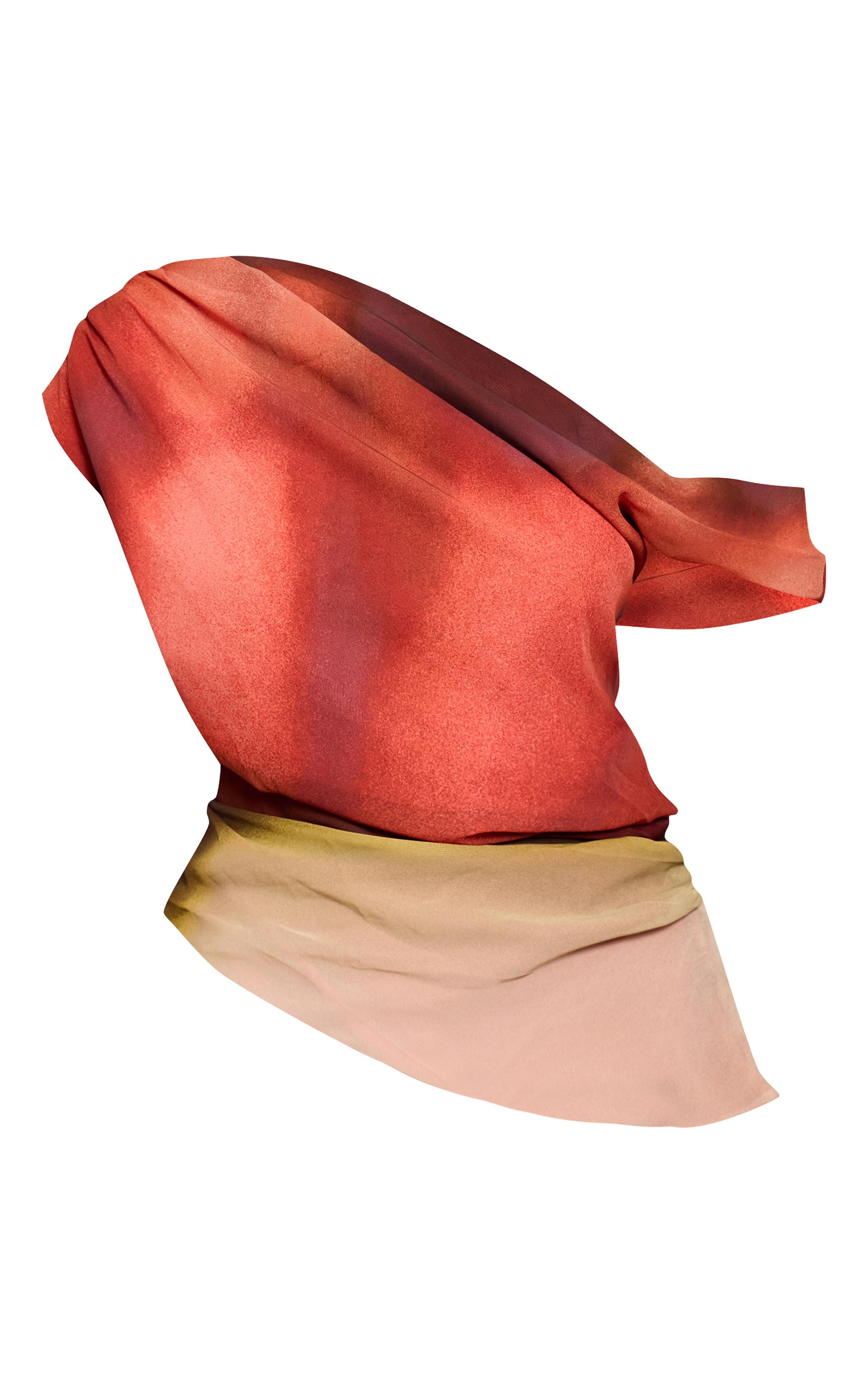 Multi Printed Chiffon Asymmetric Drapey Long Top image 5