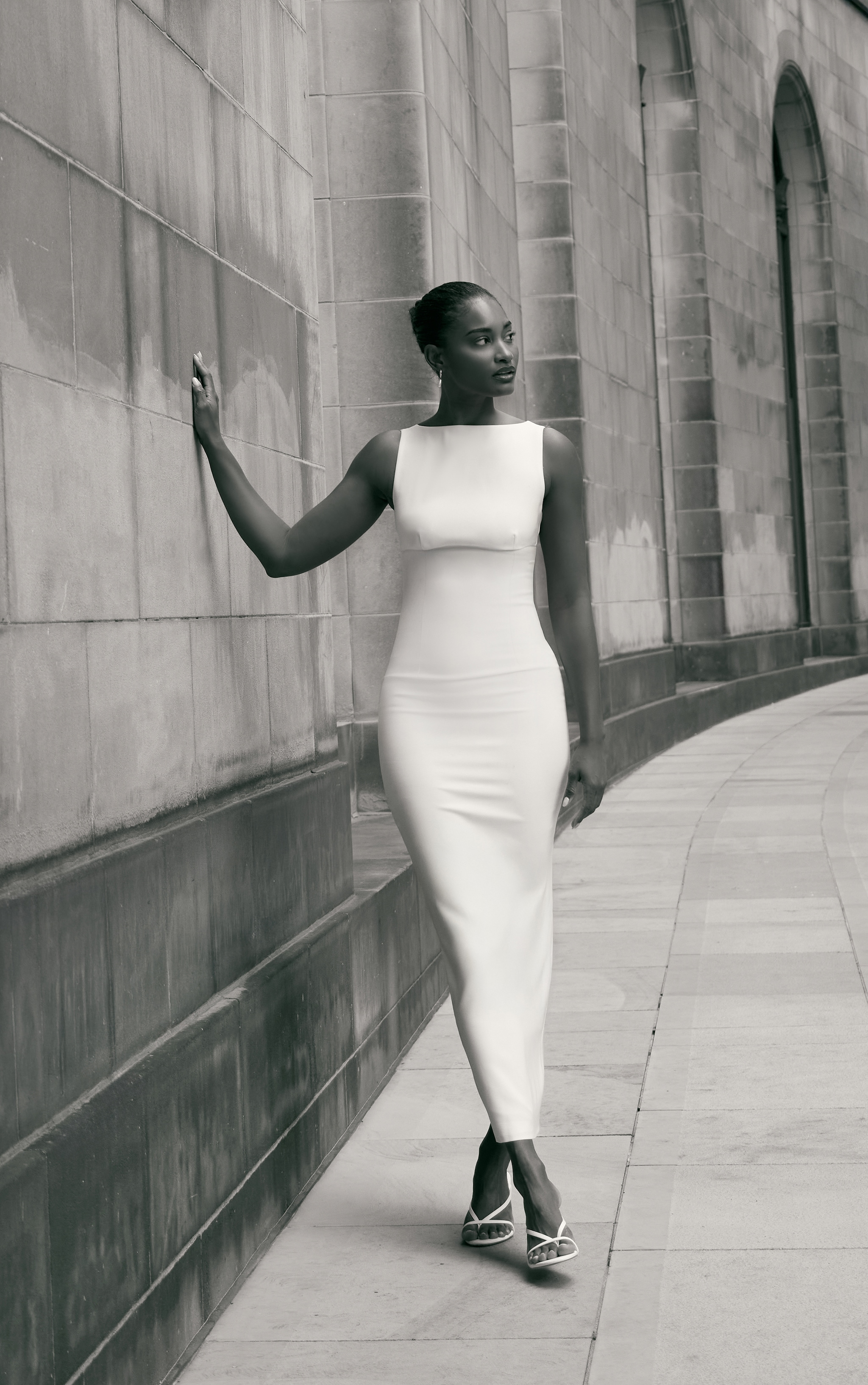 Premium White Scoop Back Maxi Dress image 4