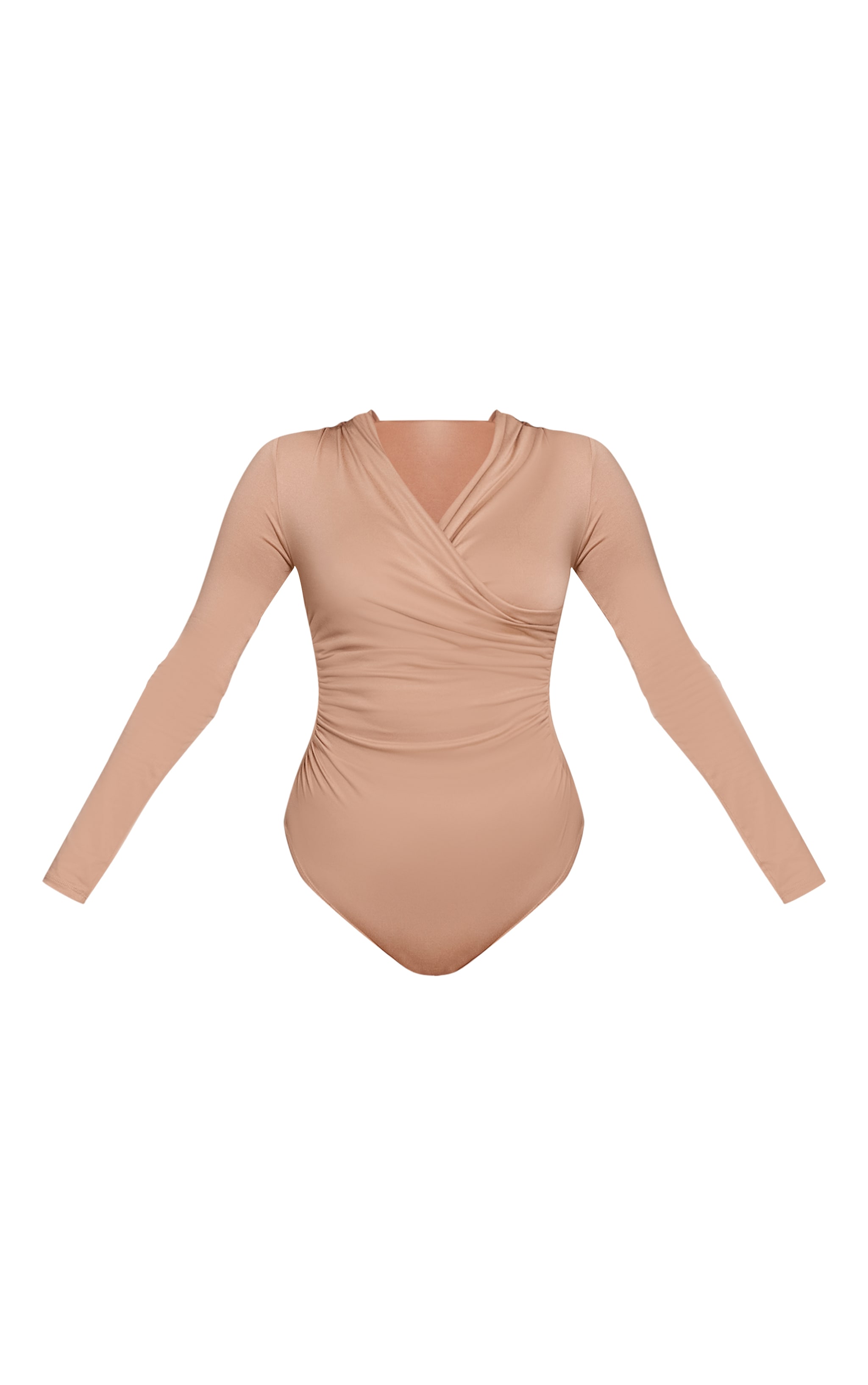 Stone Soft Touch Ruched Front Detail Long Sleeve Bodysuit  image 5