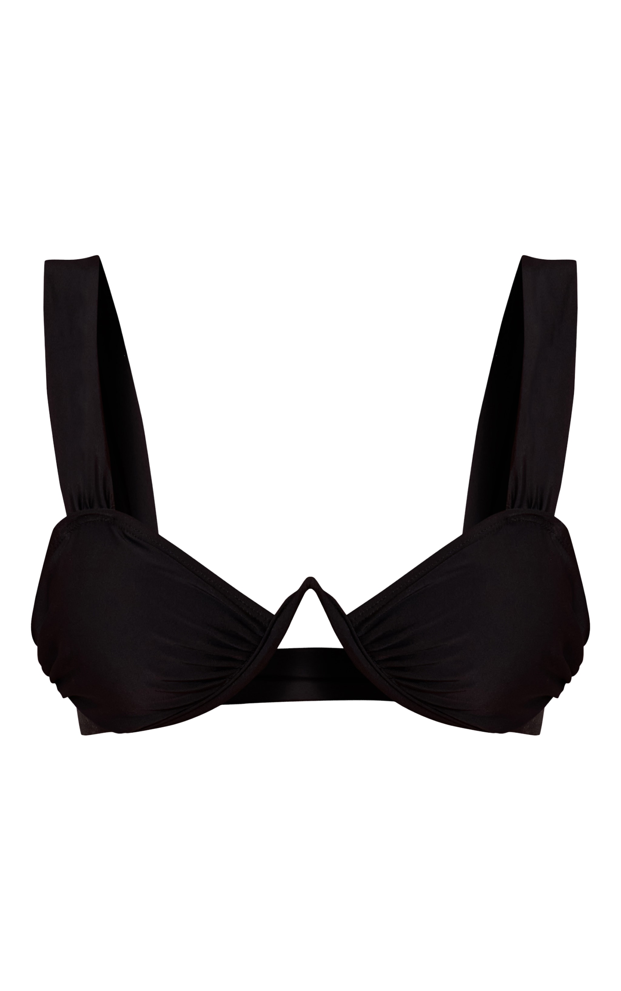  Black Ruched Underwired Bikini Top image 5