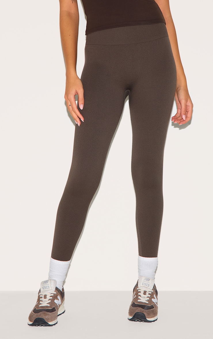 Espresso Seamless High Waist Gym Leggings image 2