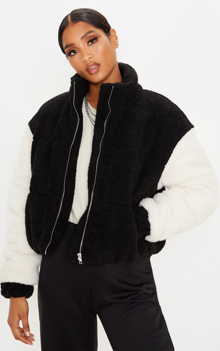 Black Borg Contrast Puffer