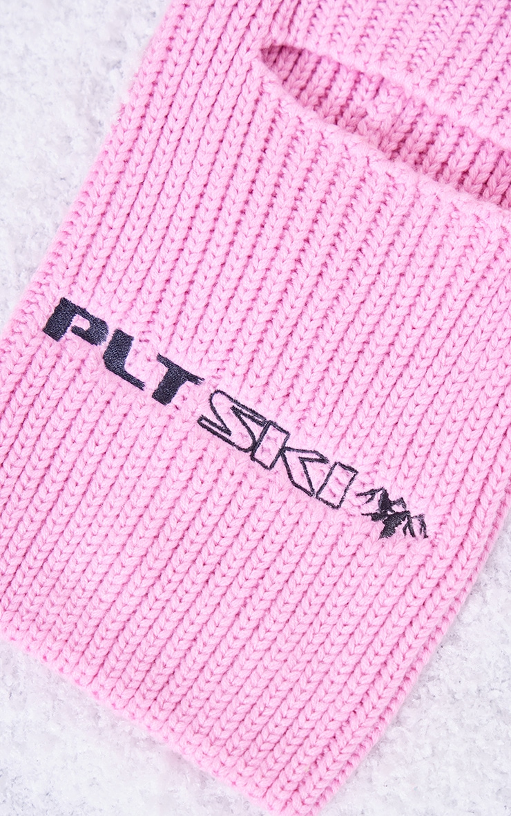 PRETTYLITTLETHING Baby Pink Ski Knit Balaclava image 3